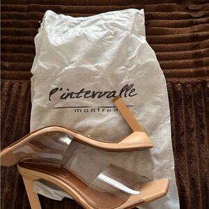 L'INTERVALLE Tan and Clear Strap Sandals
